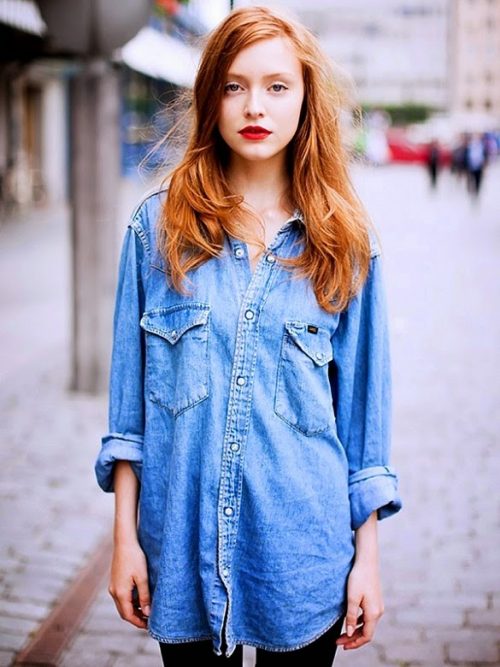 STYLE A DENIM SHIRT FOR THIS SUMMER ...